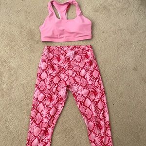 Pink Snakeskin Athletic Set